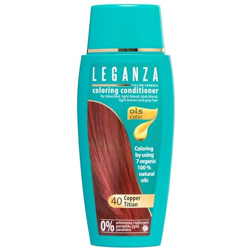 LEGANZA | Bálsamo Colorante Natural para el Cabello Color Rojizo Nº 40 | Tinte Sin Amoniaco | Enriquecido con Aceites Naturales | baño de color | cubre canas | 150ML