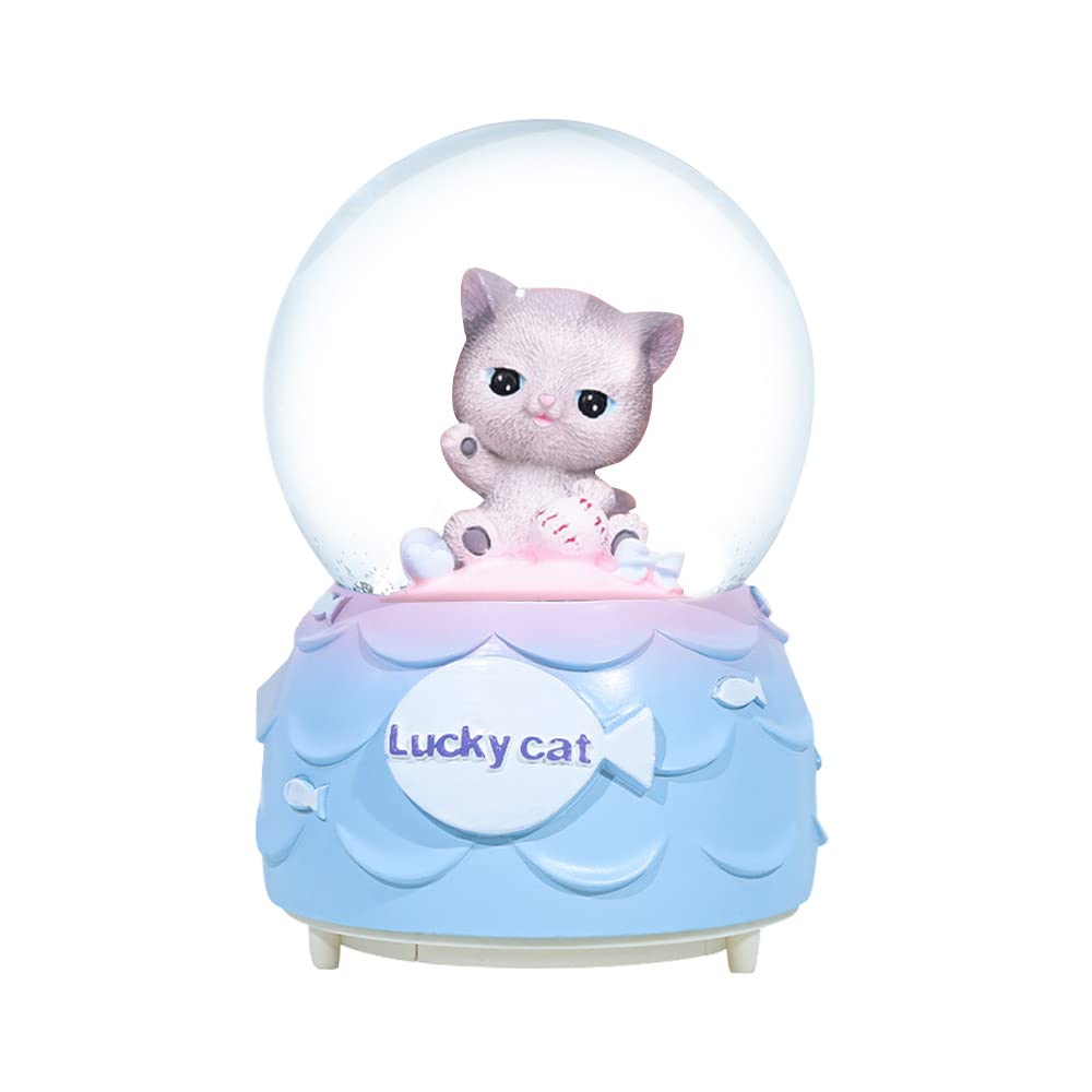 Amazon.co.jp: Lucky Cat 音楽スノードーム 子供用 80mm アニマル樹脂