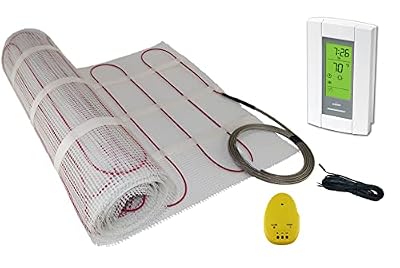 15 Sqft Mat, Electric Radiant Floor Heat Heating System with Aube Digital Floor Sensing Thermostat