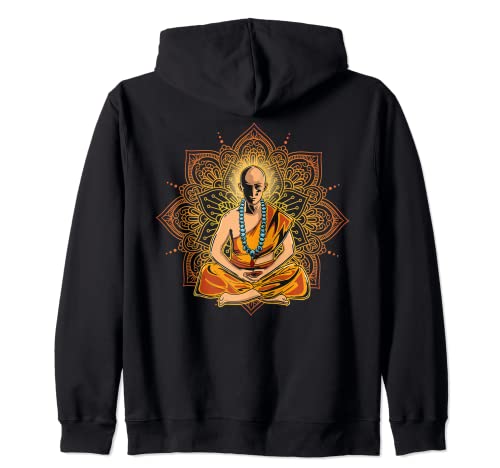 Monje meditando Iluminado Zen Maestro Budista Sudadera con Capucha