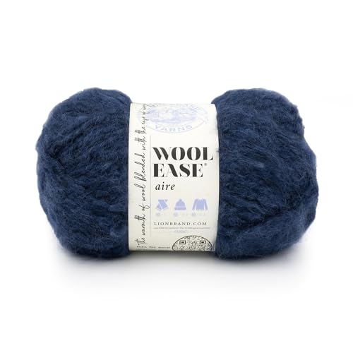 Image of Lion Brand Yarn, Wool-Ease Aire Crochet Yarn, Night Sky, Blue, 1 Pack
