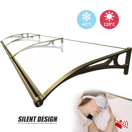 Auvent de porte en polycarbonate 60x140 cm pour entrée et terrasse - 5