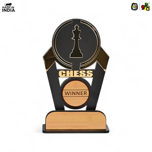 Image of Gift Kya De Wooden & Acrylic Sports Winner Trophy - Chess - Ideal for Awards & Celebrations
