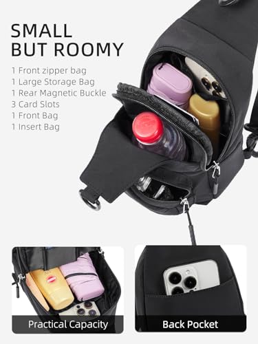 WESTBRONCO Small Sling Bag for Women Nylon Crossbody Sling Backpck Lightweight for Travel Casual Daily3