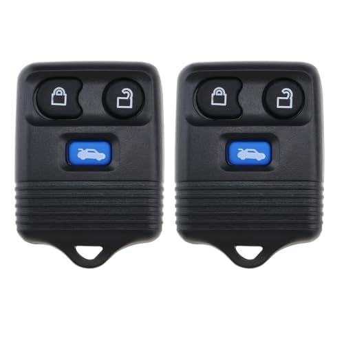 EMSea Lot de 2 télécommandes de clé de voiture à 3 boutons 433 MHz compatibles avec Ford Transit MK6 2000-2006 et Connect Van 2002-2007 Maverick Noir