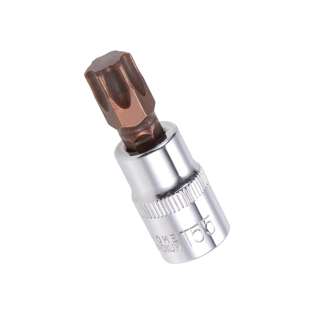 TA-VIGOR Torx Bit Socket, 3/8" Drive x T55 CR-V Key Socket, Premium S2 Steel Bits, Torx Bit with 48mm Length for Ratchet Wrench, Torque Wrench, Slide Bar, Impact Power Drills