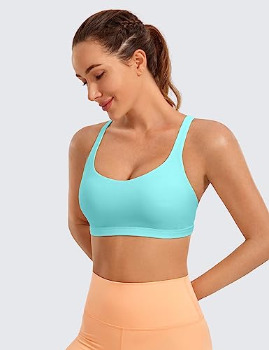 Image of CRZ YOGA Naked Feeling Strappy Sports Bras for Women - Criss Cross Back Wireless Padded Cami Yoga Workout Top