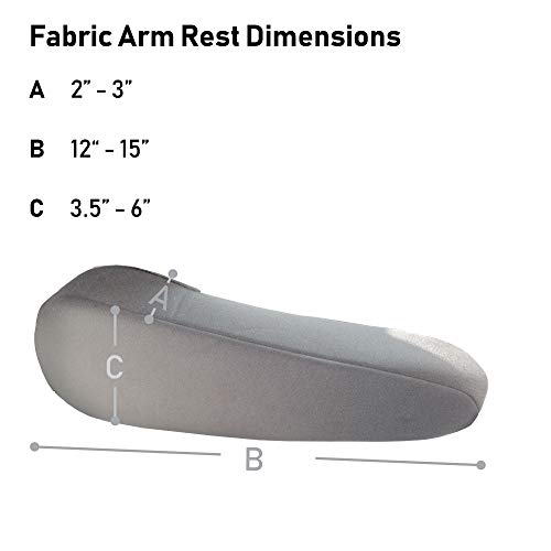Image of FH Group Flat Cloth Fabric Armrest Cover Semi-Universal Fit, One Pair Gray