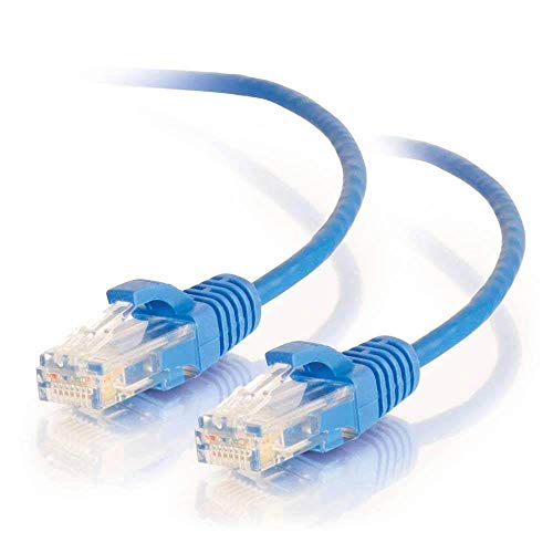 C2G 01076 Cat6 Cable - Snagless Unshielded Slim Ethernet Network Patch Cable, Blue (3 Feet, 0.91 Meters)