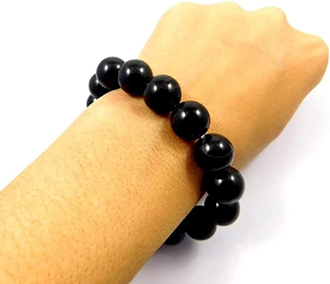 LYGBAOFUL Bracciale in onice Nero, Perline di Pietre preziose Naturali, Rotondo, Elasticizzato di, Glitter rari, Chakra di, Lotto all'Ingrosso, Gioielli Regalo Bracciale 8mm