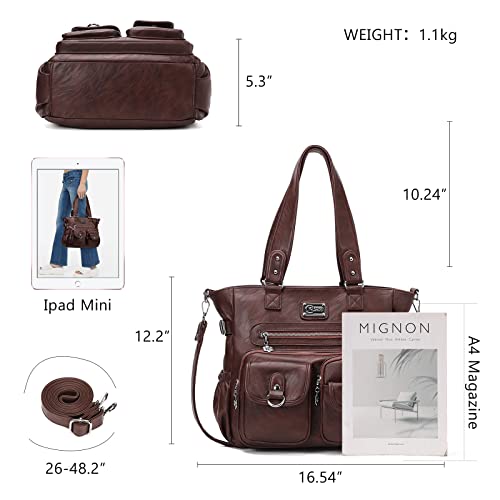 Image of KL928 Large Purses for Women Shoulder Bag Tote Handbags Stylish Vegan Leather Hobo Bags Ladies, A-Black-4 | Large
