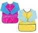 YXQSED Confezione da 2 grembiuli artistici per bambini, impermeabili, a maniche lunghe, con 3 tasche, per bambini dai 2 ai 6 anni (giallo rosa)