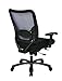 Space Seating 75 Series Air Grid Big and Tall Deluxe Ergonomic Office Chair with Thick Padded Seat and 400 lb. Limit, Black, Mid-Back