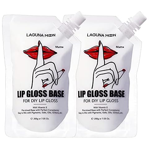 Lagunamoon Matte Lip Gloss Base, 2 Pack 200 ml Lip Gloss Base Bulk, Non-stick Versagel Lip Gloss Base Gel with Perfect Consistency, Lip Gloss Supplies for DIY Lip Gloss Lip Balm Cover