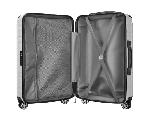 Image of Melalenia Luggage 10 Piece Sets Clearance,Large Suitcase Set Spinner Wheels with TSA Locks,Hard Shell Luggage Sets for Women Travel Suitcase (10Pcs White)