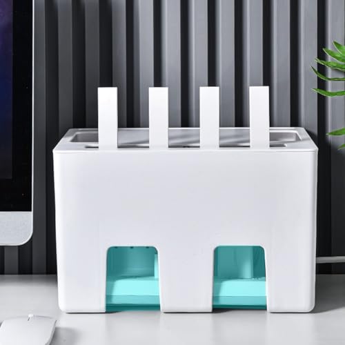 Boîte de rangement de bureau pour routeur décodeur internet et fils blancs - 8