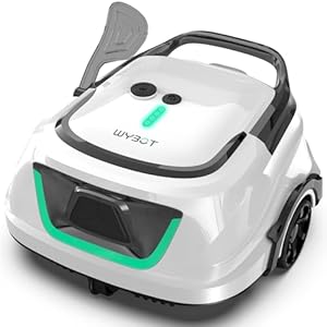 WYBOT A1 Poolroboter Akku,Automatischer Poolsauger mit 120 Min Laufzeit & Dual-Filter,Intelligentes Parksystem für Flache Böden,Schnellladung in 2,5h,Bis 100 m² Aufstellpools,Grünlich-Weiß