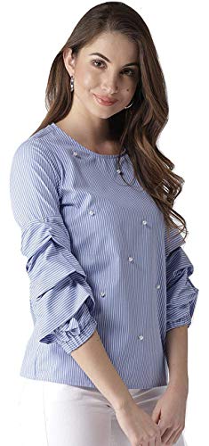 Image of Style Quotient Women Stripe Polycotton smart Casual top