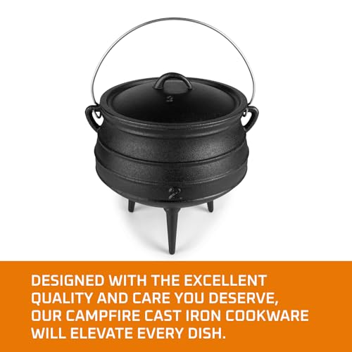 Bruntmor-Pre-Seasoned-Cast-Iron-Cauldron-African-Potjie-Pot-with-Lid-3-Legs-for-Even-Heat-Distribution-Premium-Camping-Dutch-oven-Cookware-for-over-the-fire-Cooking-6-Quarts-Medium
