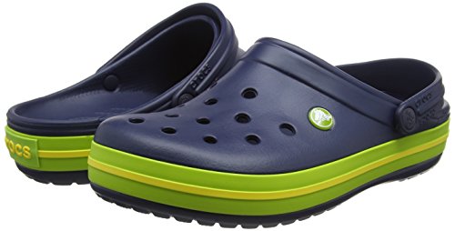 Crocs Crocband', Zuecos Unisex adulto, Navy Volt Green Lemon, 39/40 EU