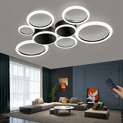 Lampe led salon plafond rond luminaire dimmable télécommande réglable