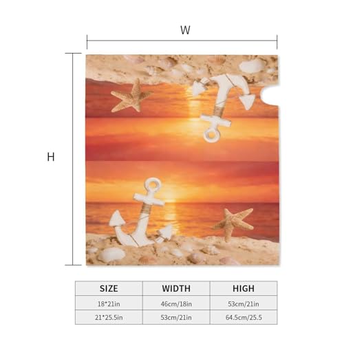 Image of Sea Beach Sunset Nautical Anchor Mailbox Cover Magnetic Summer Shells Starfish Waterproof Mailbox Wraps Post Letter Box Decor 21x18 in