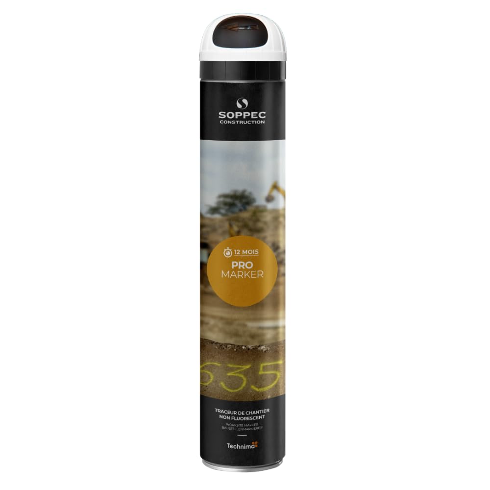 Soppec White Line Marking Spray 750ml Temporary Pro Marker Paint Survey x12