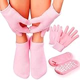 ORBITORA Spa Gel Socks and Gloves Set Moisturizing Silicon Gel Combo For Hands Feet; Skin Whitening Care Beauty Spa Treatment Hydrating Cool Soft Cotton Booties & Gloves for Dry Hard Crack Skin