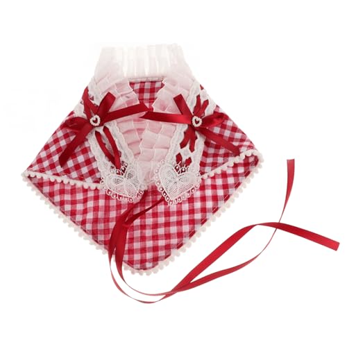 Pañuelo Triangular de Encaje Rojo para Mujer, Diadema Tipo Bandana Elegante y Dulce, Accesorio Cabello Adecuado para Vacaciones, Fotos y Festivales, Bufanda Suave y Versátil