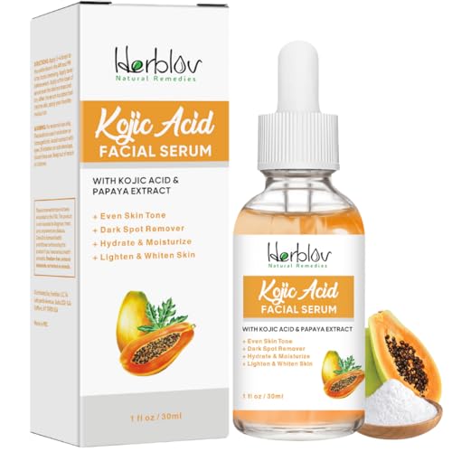 Kojic Acid Serum – Dark Spot Remover for Face & Body – Skin Brightening for Spots, Hyperpigmentation, Discoloration – Facial Oil Reduces Acne, Scars, & Evens Tone – Dark Spot Correcting Glow Serum