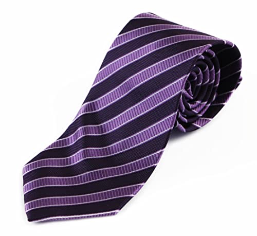 Mens Navy & Purple Reflecting Patterned 8cm Neck Tie