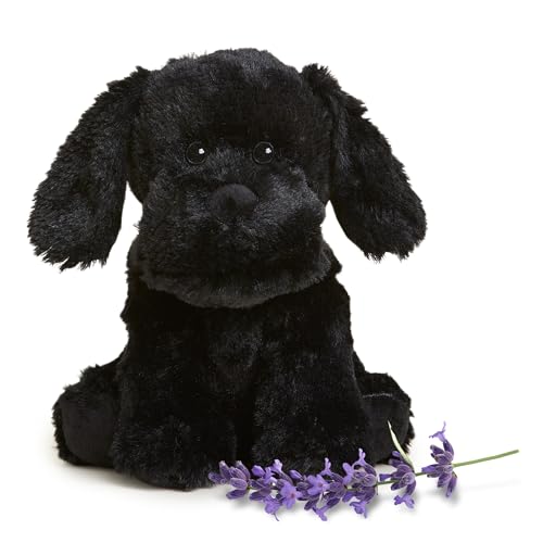 Image of warmies Black Lab Stuffed Animal, Black Dog Plush, 13", 1.5 lb | 90 Sec Microwavable Warmth, Freeze 2-3 Hrs for Cool Relief, Scented with Calming French Lavender, Weighted Feel