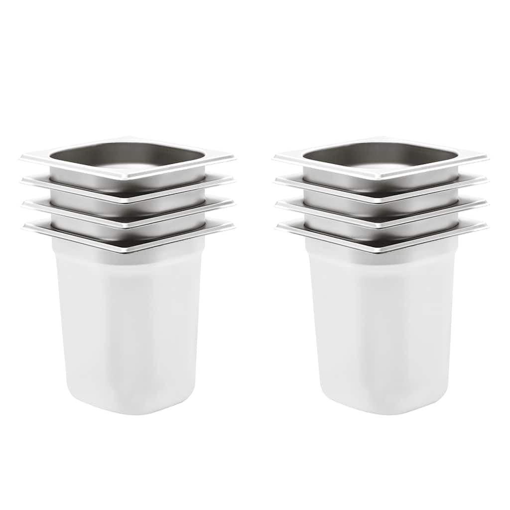 Genérico Bandejas Gastronorm 8 Unidades GN 1/6 200 mm Acero Inoxidable