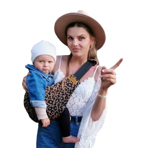 Toddler Carrier | Baby Sling Wrap – Adjustable Premium Cotton – 8 Months to 4 Years – 10-45 lbs (Brown Leopard)