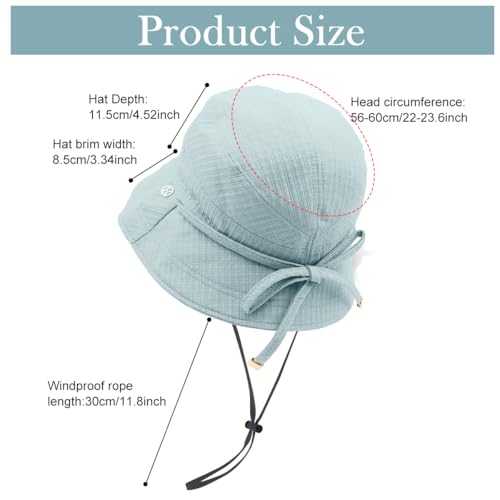 Image of SANNIDHI Sun Hats for Women Bucket Hat for Women, Wide Brim Summer UV Protection Beach Hat, Outdoor Casual Womens Hats with Chin Strap, Fashion Ladies