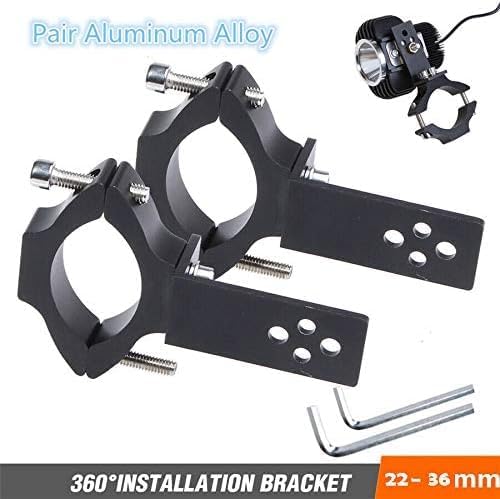 Riloer Motorcycle Headlight Mount Brackets, Front Fork Clamps 28-55mm Universal Tube Light Holder Fog Light Mounting