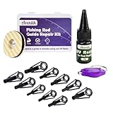 Aventik Fishing Rod Tip Repair Kit Complete with Rod Building Supplies, Complete Supplies and Tip Eyelet Replacements for Fishing Pole Repair Kit(UV Glue kit)