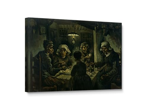 Niwo Art - The Potato Eaters ���E�ōł��L���ȊG��V���[�Y �L�����o�X�E�H�[���A�[�g �z�[���f�R���[�V���� �M�������[���b�v �X�g���b�`�ς� �����Ɋ|������(30�C���`x20�C���`x1.5�C���`)