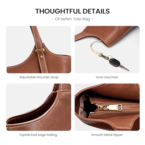 Bolso Tote de cuero genuino para mujer con correa ajustable miniatura 6