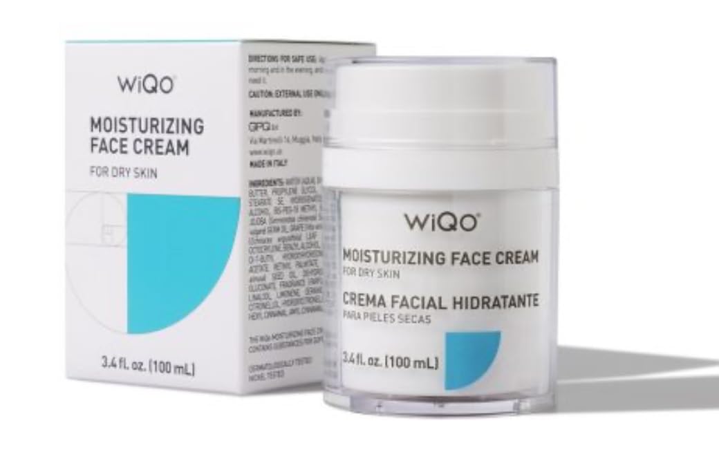 WiQo med PROFESSIONAL JUMBO SIZE 100ML WiQo Dry/ Ultra Dry Moisturizing Skin Face Cream Peel Post Treatment Size 100ml 3.4FL.OZ + Retinol Eye Mask (2 ITEM SET)