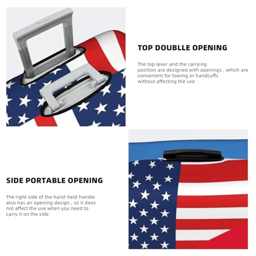 Travel Luggage Cover America Flag And Eritrea Eritrean Flag Fashion Washable Baggage Suitcase Protector Fit For Luggage Small4