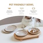Cat Bowls Elevated 5.6” Ceramic Cat Bowl with Stand Whisker Friendly Shallow Cat Dishes, Cat Food & Water Bowl Set with Two Heights Options, Anti-Slip Raised Cat Food Bowl for Kitten - Image 5