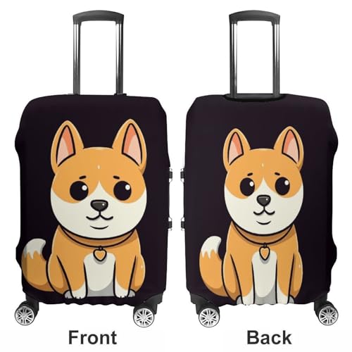 Carry on Luggage Cover Cartoon Shiba Inu Suitcase Covers for Luggages Tsa Approved Travel Luggage Sleeve Protector Elastic Suitcase Protector Anti-Scratch Washable Fits 19-30 Inch Case -L3