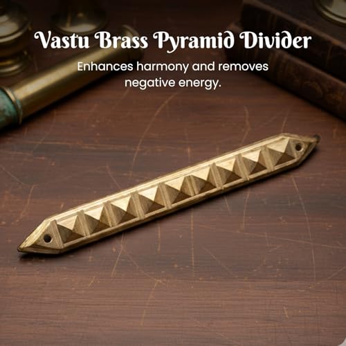 Image of Plus Value Vastu Strip Brass Pyramid Divider Virtual Partition for North, North-West Defect Vastu Remedy Home, Office and Plot Correction (Size: 5 inches)