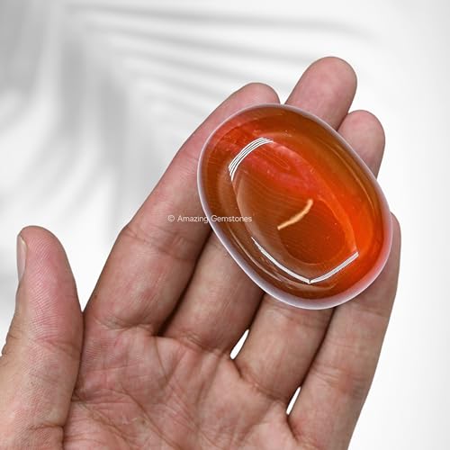Image of Amazing Gemstone Red Onyx Crystals and Healing Stones - Large Palm Stone Crystals Piedra - Crystal for Good Luck, Balanced Positive Energy, Meditation - Unique Stocking Stuffers, Gifts for Women, Men