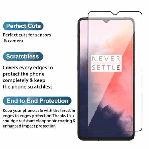Image of POPIO Military-Grade Gorilla Tempered Glass For OnePlus 7T | 9H Hardness, Edge-to-Edge, Bubble-Free