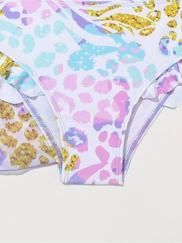 Kids Girls Floral Short Sleeve Kimono Top Bikini Bra with Brief Swimsuits 3 Pcs Bathing Suits3