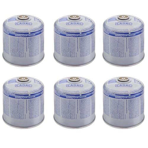 Cadac - Cartouche de gaz 500g Accessoires de Gril - Mélange gazeux métal - Butane - Propane - Alimentation en Gaz - 6 Pièces