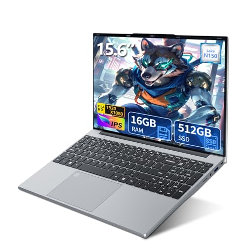 15.6 inch Laptop Computer,N150 Quad-Core Processor(Up to 3.6GHz), Traditional Laptop 16GB RAM 512GB...