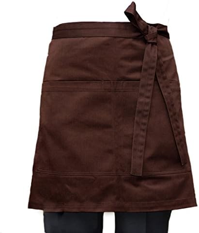 LISSOMPLUME Men Women Short Waist Bistro Apron Holding Server Book Pen Card Money Kitchen